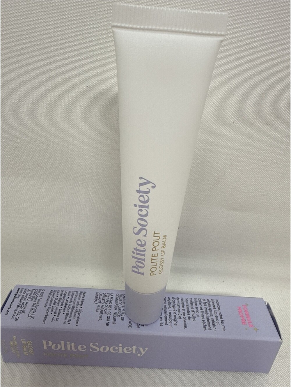 Polite Society: "Coconut Cream" Polite Pout Glossy Lip Balm-Brand New  A4